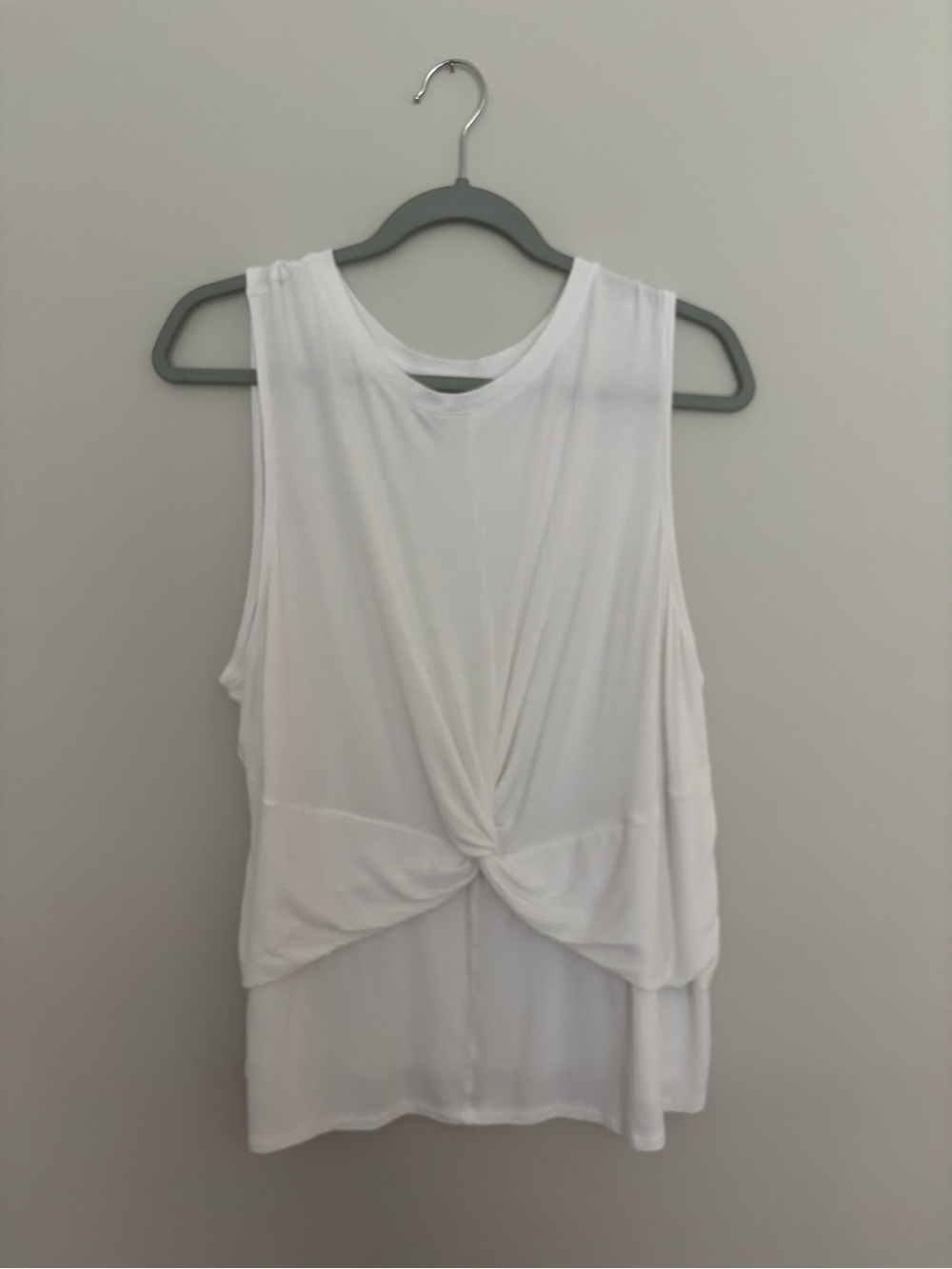 Simply Vera Vera Wang White Twist-Knot Sleeveless Tank Plus Size XXL